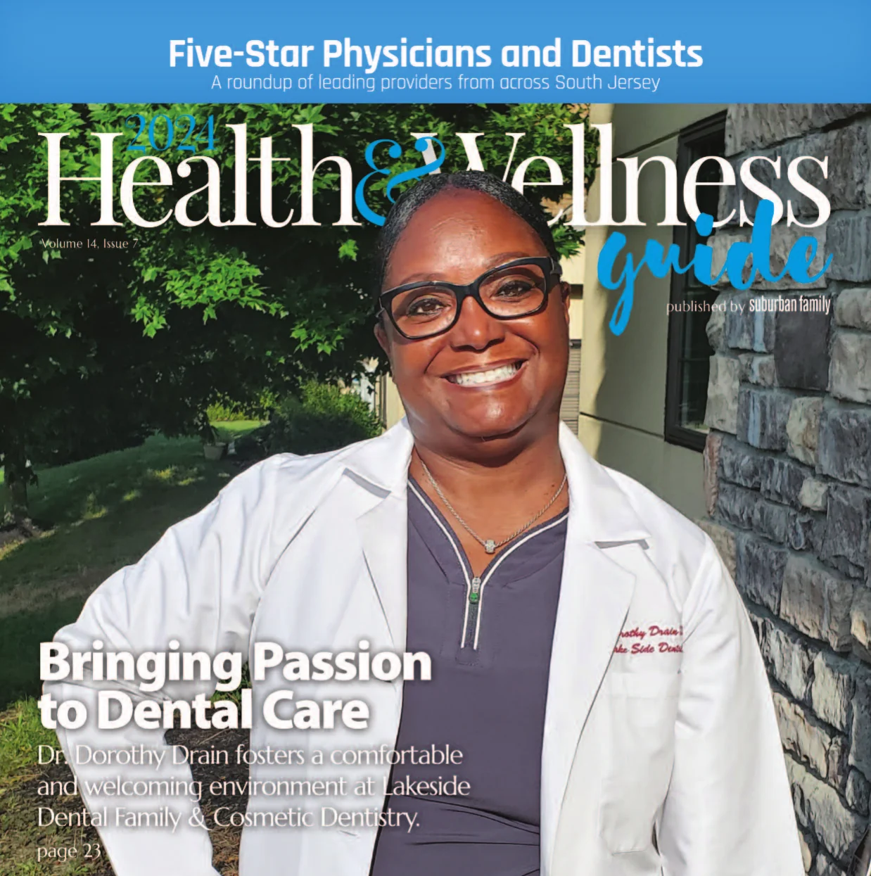 Dr. Dorothy Drain on the cover of the 2024 NJ Health & Wellness Guide, the Five-Star Physicians and Dentists issue